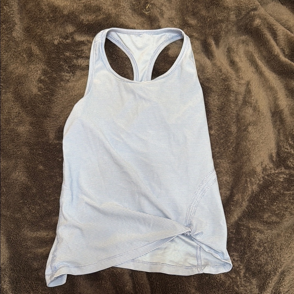 All in Motion White Tank Top Tie Racerback Style